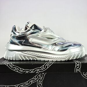 Versace Odissea Metallic Silver Medusa Sneakers Men’s EU 45 US 12